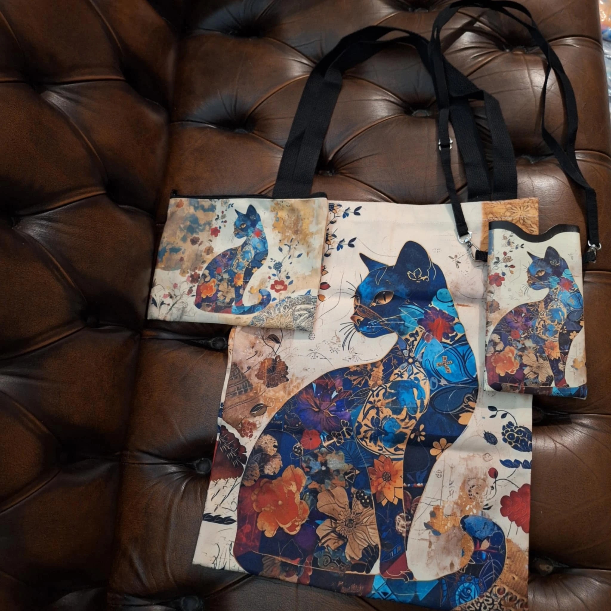 Set van 3 tassen “Chat Chic” – Kattenelegantie in trio – photo 14